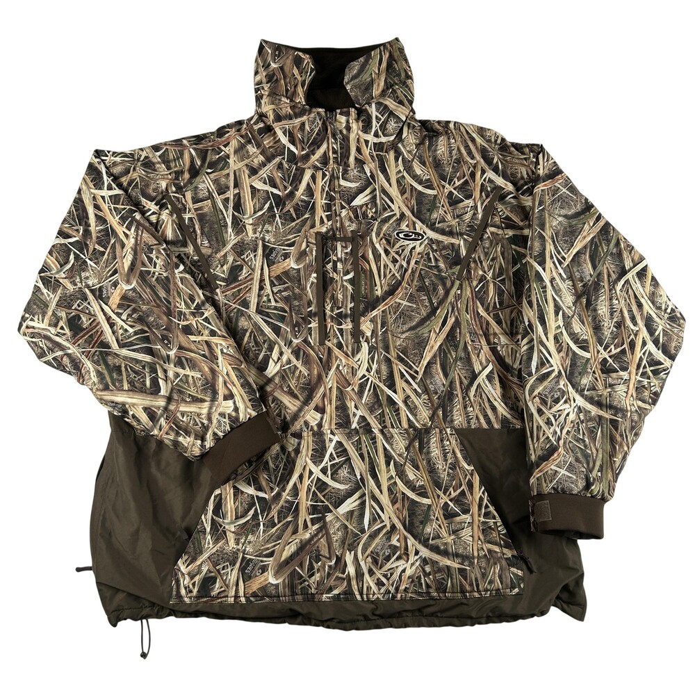 Drake Waterfowl Jacket Mens 2XL MST Fleece Lined Hunting Shadow Grass Blade Camo